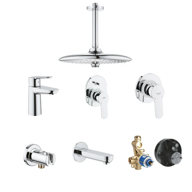 ست کامل شیرآلات توکار گروهه GROHE مدل BauEdge با متعلقات کد KGR1053