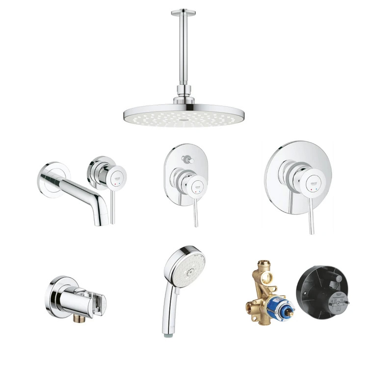 ست کامل شیرآلات توکار گروهه GROHE مدل Bauclassic با متعلقات کد KGR1052