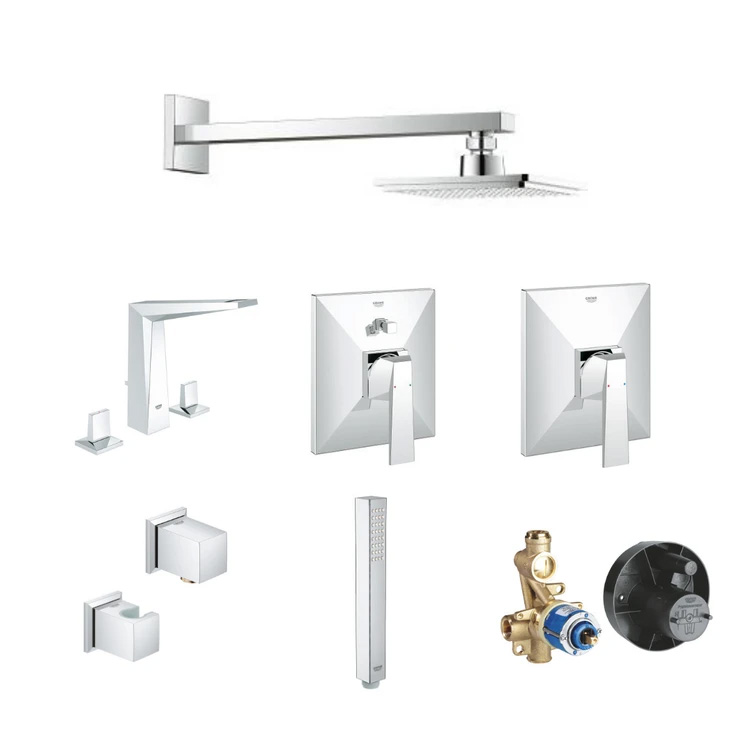 ست کامل شیرآلات توکار گروهه GROHE مدل Allure Brilliant با متعلقات کد KGR1054